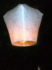 A Kongming lantern, the oldest type of hot air balloon.