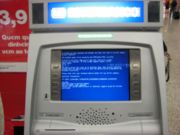 An ATM running Microsoft Windows that has crashed.