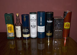 Various Scotch whiskies.