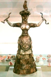 "Snake Goddess" or a priestess performing a ritual (MM III)