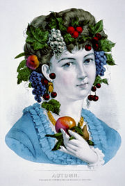 Personification of Autumn (Currier & Ives Lithograph, 1871).