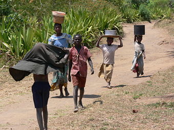 People collecting water in Malawi
