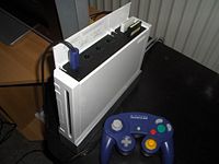 Nintendo GameCube ports on the top of the Wii unit