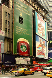 Billboard, New York City, (2005).The ad says, "60 days of daylight for Apartment 6F."