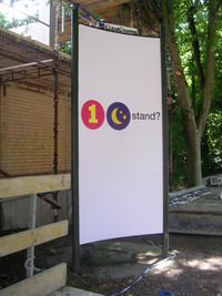Billboard in Lund, Sweden, saying "One Night Stand?" (2005)