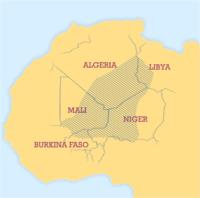 Areas where significant numbers of Tuaregs live