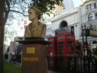 Statue of Hogarth, Leicester Square, London.