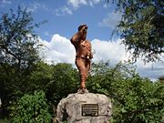 A statue of David Livingstone on the Zambian side of Victoria Falls