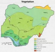Map of vegetation in Nigeria