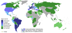 Map of countries' best results