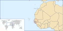 Location of The Gambia