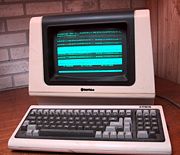 Time shared computer terminals connected to central computers, such as the TeleVideo ASCII character mode smart terminal pictured here, were sometimes used before the advent of the PC.