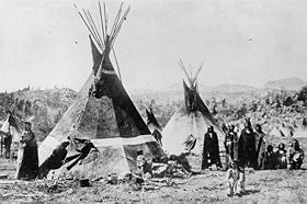 Shoshoni tipis, c.1900.