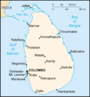 Main cities in Sri Lanka.