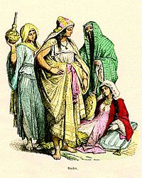 Dress of Arab women, fourth to sixth century.