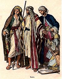 Dress of Arab men, fourth to sixth century.