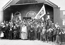 The opening of the Māori Parliament at Pāpāwai, Greytown, 1897, with Richard John Seddon in attendance.
