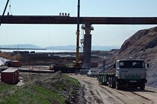 Construction of the Afghanistan-Tajikistan Bridge which was completed in August 2007 and is now the largest bridge in Central Asia.[citation needed]
