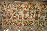 Michelangelo painted the ceiling of the Sistine Chapel.