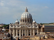 Michelangelo designed the dome of St. Peter's Basilica, although it was unfinished when he died.