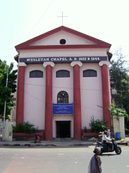 CSI English Wesley Church in Broadway, Chennai, India. This is one of the first Methodist Churches in India