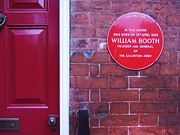 A plaque on the house in Nottingham in which William Booth was born on 10th April 1829.