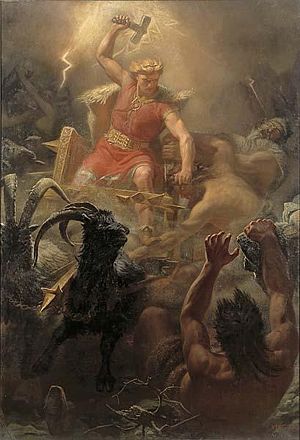 "Thor's battle against the giants" by Mårten Eskil Winge, 1872