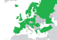 Regular participants in 1994. The addition of Central and Eastern European countries, and the separate ex-Yugoslavian states, makes a stark change from the participation map of 1992.