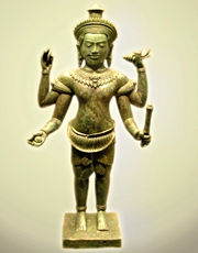 A 13th century Cambodian statue of Vishnu