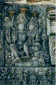Vishnu with Lakshmi (Lakshmi-Narayana) at Halebidu