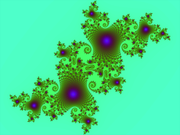 A Julia set, a fractal related to the Mandelbrot set