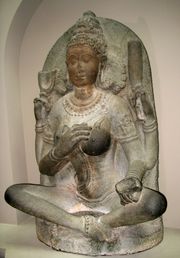 This statue of a yogini goddess was created in Kaveripakkam in Tamil Nadu, India, during the 10th century.