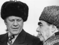 Gerald Ford and Brezhnev meeting in Vladivostok, November, 1974