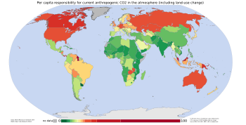 Per capita responsibility for current anthropogenic atmospheric CO2
