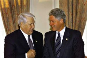 Boris Yeltsin and Bill Clinton in 1999