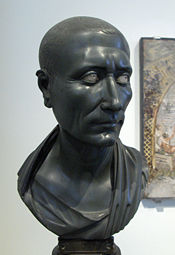A diabase bust of Caesar.