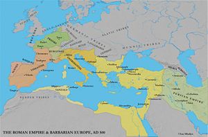 The East Roman Empire and Barbaric Kingdoms in 480