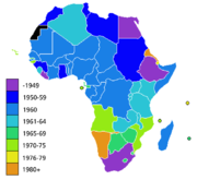 Dates of independence of African countries
