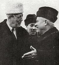 Khrushchev and Harold Macmillan in Moscow in 1959