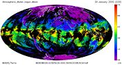 MODIS/Terra global mean atmospheric water vapor