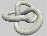 The 3-D depiction of a trefoil knot.