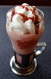 A strawberry milkshake