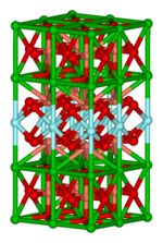 YBa2Cu3O7, or YBCO, is a high temperature superconductor able to levitate above a magnet when colder than its critical temperature of about 90 K (−183°C)