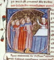 A bishop blesses victims of the Black Death
