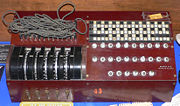 U.S. Enigma replica on display at the National Cryptologic Museum in Fort Meade, Maryland, USA.