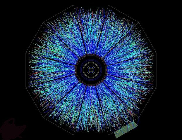 Image:First Gold Beam-Beam Collision Events at RHIC at 100 100 GeV c per beam recorded by STAR.jpg