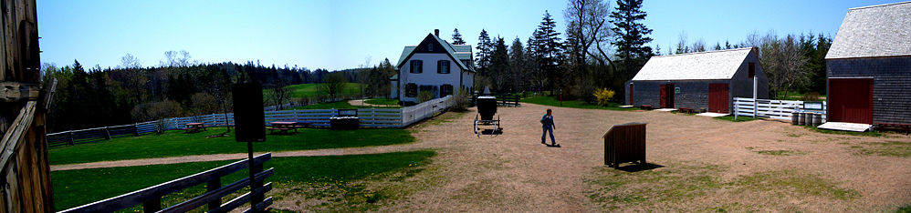 Panorama of Green Gable farmhouse.