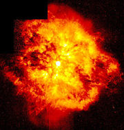 The nebula around Wolf-Rayet star WR124, which is located at a distance of about 21,000 light years. NASA image.