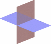 Two intersecting planes in three-dimensional space