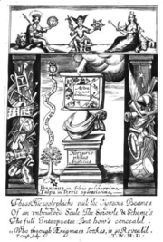 Frontispiece to Ashmole's translation of Fasciculus Chemicus.